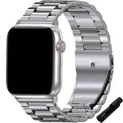 Premium Stainless Steel Waterproof Strap for 42 44 45 49mm(S10 46 (Silver)