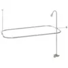 Clawfoot bath shower faucet and rectangular combination set - 3/8-8-inch chrome center diverter faucet - 3/4 "MIP connection 2