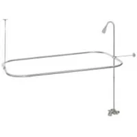 Clawfoot bath shower faucet and rectangular combination set - 3/8-8-inch chrome center diverter faucet - 3/4 "MIP connection 2