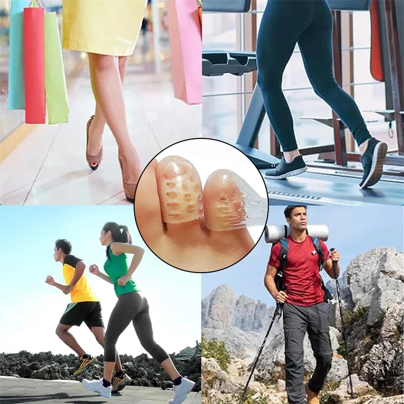 2-100pcs Silicone Toe Protectors Elasticity Toe Caps Men Gel Little Tube Anti-Friction Breathable Foot Care Toes Covers