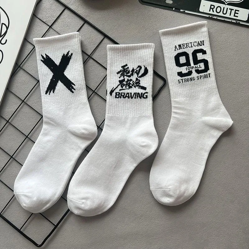 5/10 Paar hochwertige Herren und Damen schwarz und weiß lange Socken trend ige Street Skateboard Harajuku Stil lange Socken – Detail 9