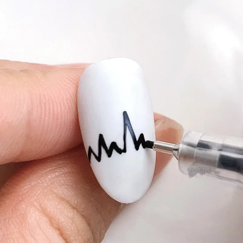 Nail Art Graffiti Pen Black White Colorful UV Gel Polish Design Dot Painting Detailing Pen Brushes DIY Nail Art Adorn Tools 1pc
