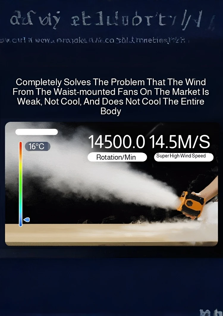 Description Picture 3 of itemRefrigeration Waist Fan Electric Fan Hanging Cooling Down Digital Display Outdoor Site Hanging Fan Rechargeable Neck Hanging Fan