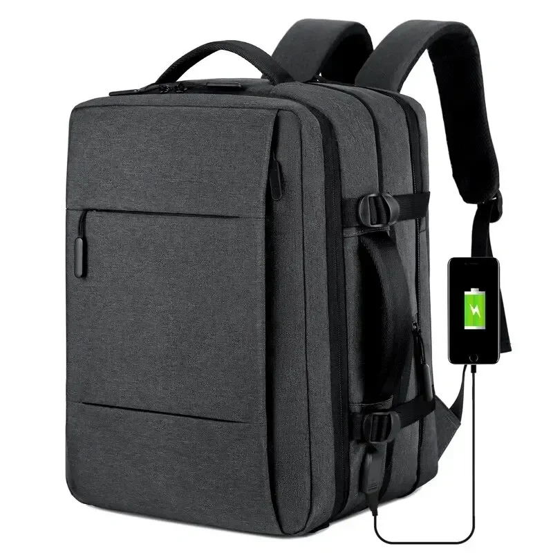 Classic Travel Backpack Men Business Backpack School Expandable USB Bag Large Capacity Laptop Waterproof Fashion Backpack 2