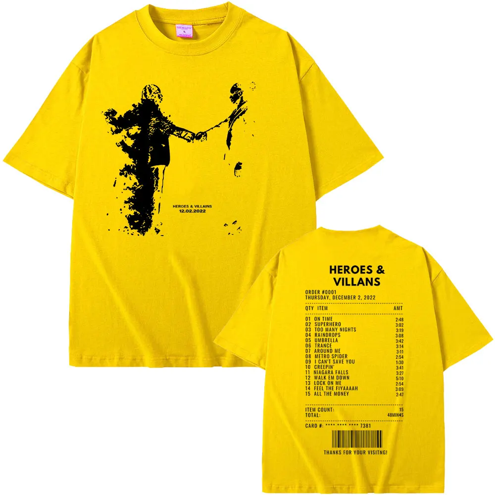 Rapper Metro Boomin Heroes & Villains Double Sided Print T-shirts