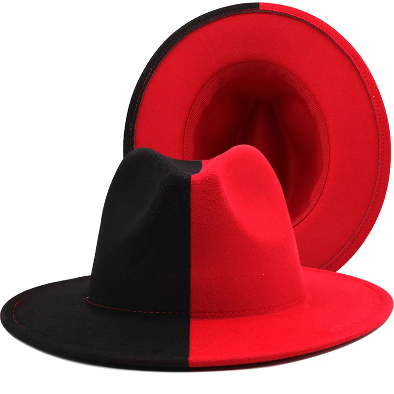 Cowboy Hat Wide Brim Fedora Hat Red Bottom Hats Womens WELROG