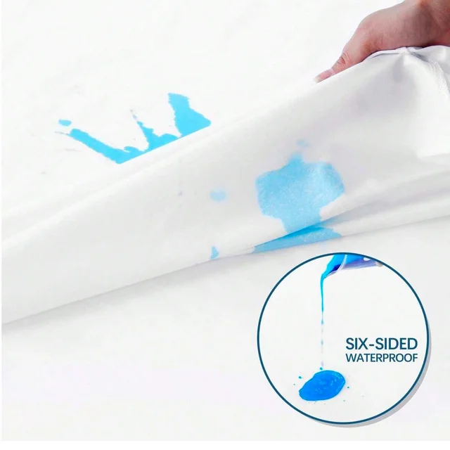 Protecteur de matelas imperméable avec fermeture éclair, housse de matelas silencieuse, douce et respirante pour lit simple ou double, taille Queen/King 2