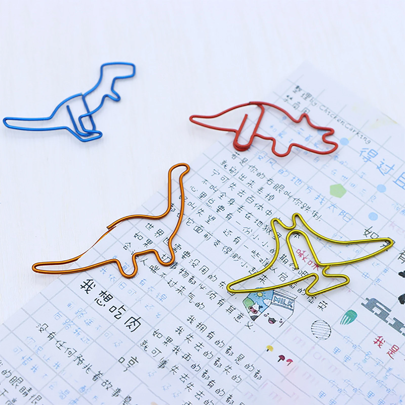 10 Pcs Cute Dinosaur Paper Clips Colorful Metal Bookmark Office Binder Clip  Tickets Notes Holder Shool Marking Clips Stationery - Paperclips -  AliExpress