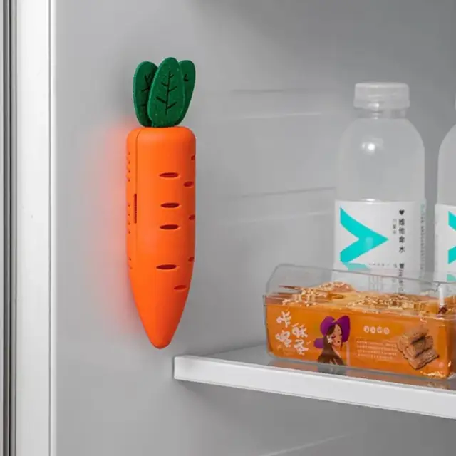 Tartsa A Hűtőszekrény Friss Levegő Frissítőjének Sárgarépa Alakú Hűtőszekrény-Dezodor Dobozát - Image 5