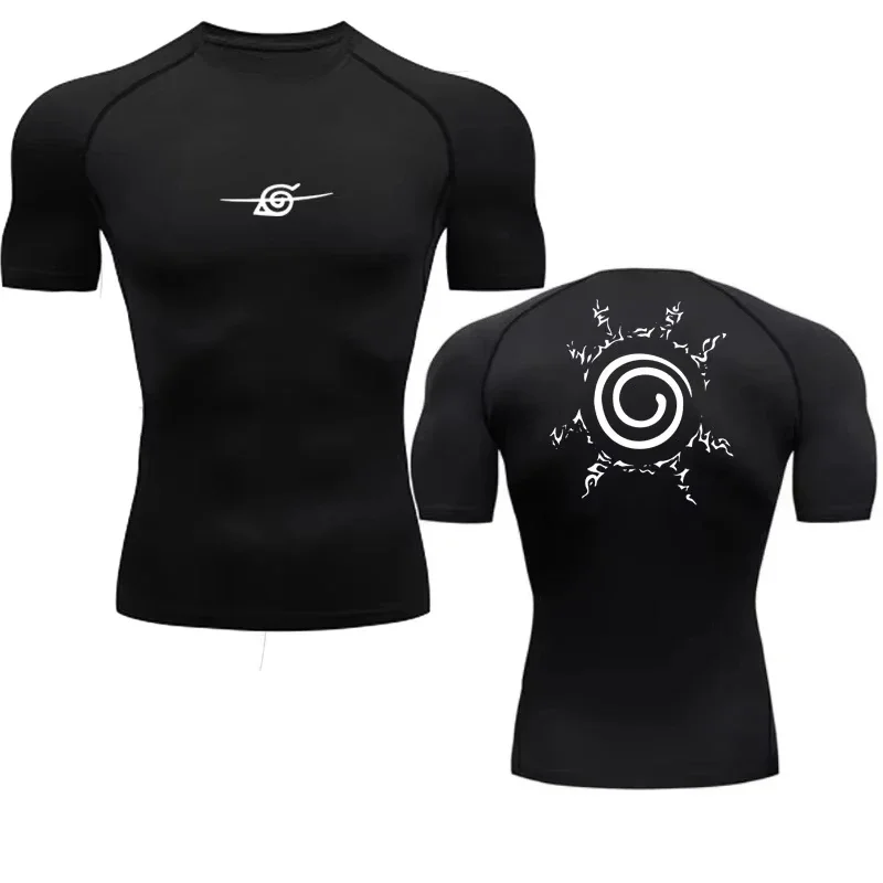 Herren Kompressions-Shirts Anime Sport Schnelltrocknende Fitness-T-Shirts Sommer Herbst Männer-Oberteile