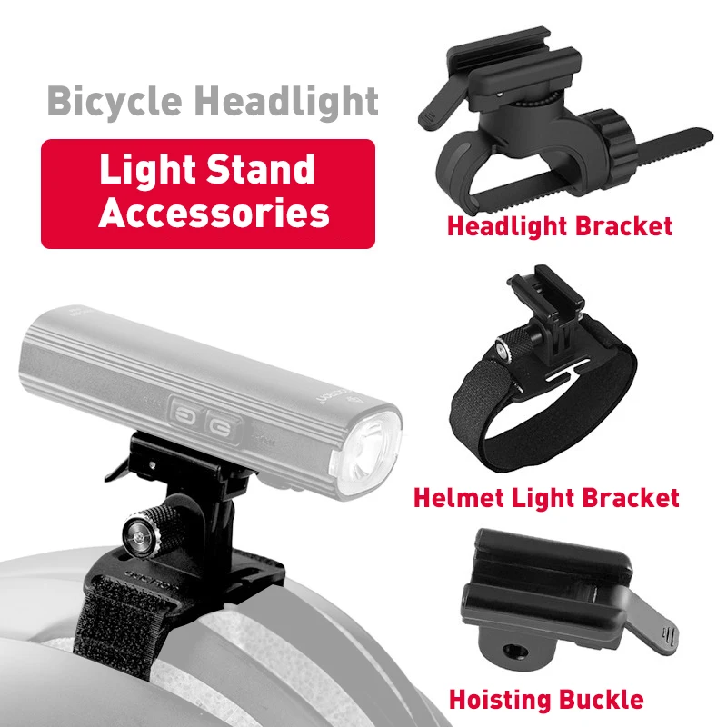 Bicycle Headlight Holder Helmet Light Bracket Gopro Adapter Headlight Wire Switch UltraLight
