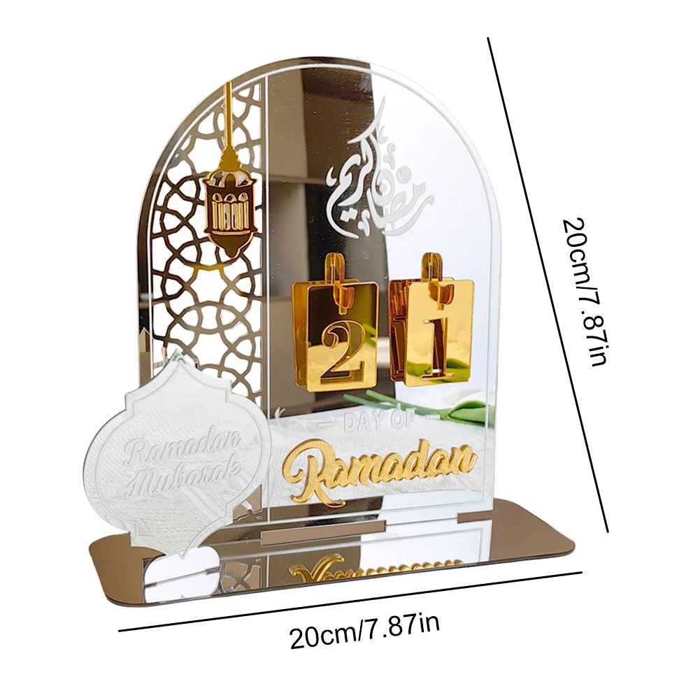 Acrylic Eid Mubarak Countdown Calendar Gift for Kids Ramadan Decorations Eid Decoration for Home Decor