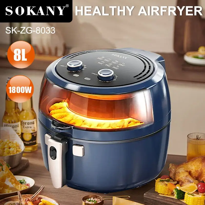 

Deep Fryer 8L Large Capacity Household Fully Automatic Visual Electric Fryer Fryers Household Multi-function 220V Deepfryer