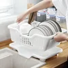 Kitchen Sink Drain Rack Dishwasher Plastic Water Drainage Storage Box Bowl Plate Utensils Filter Water Home Use Countertop 2