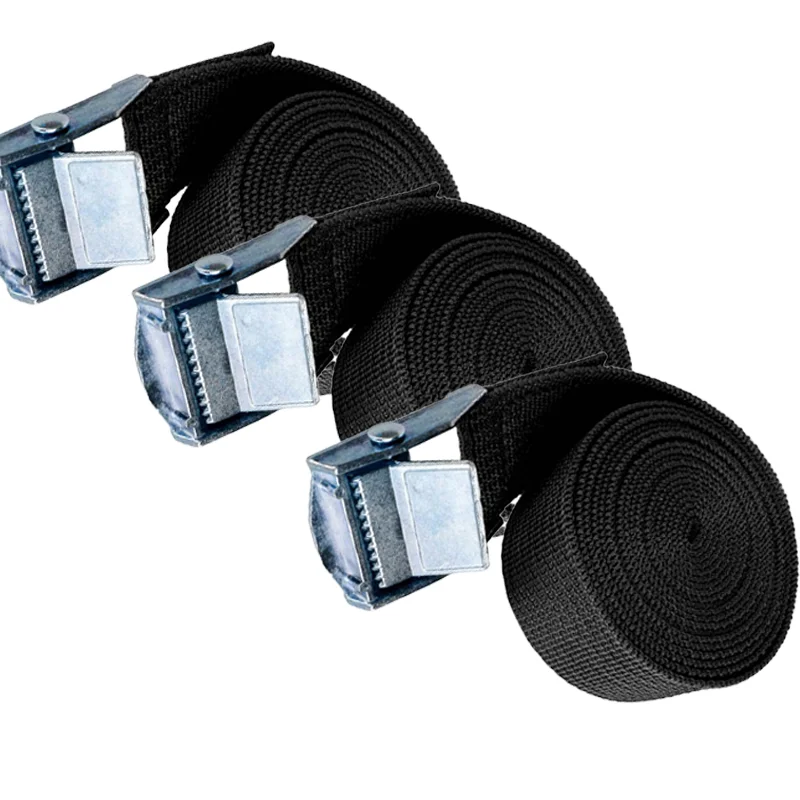 3 Pcs of 1M Buckle Fastening Strap Strong Ratchet Belt Cargo Lashing With Suitable For Multiple Scenarios Metal Tightening Strap