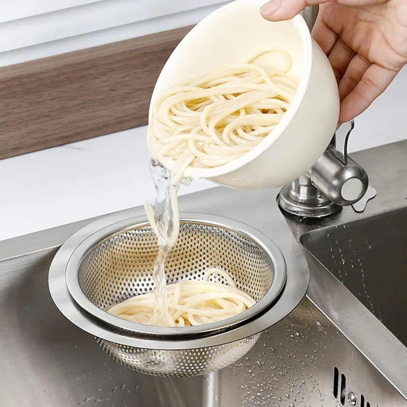 1-3Pcs Stainless Steel Swan Sink Strainer Basket Kitchen Sink Hanging Filter Rack Fruit Vegetable Drainer Sponge Storage Rack