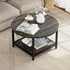 Coffee Tables for Living Room, Round Coffee Table, Small Coffee Table with Storage, 2 Tier Modern Table 5