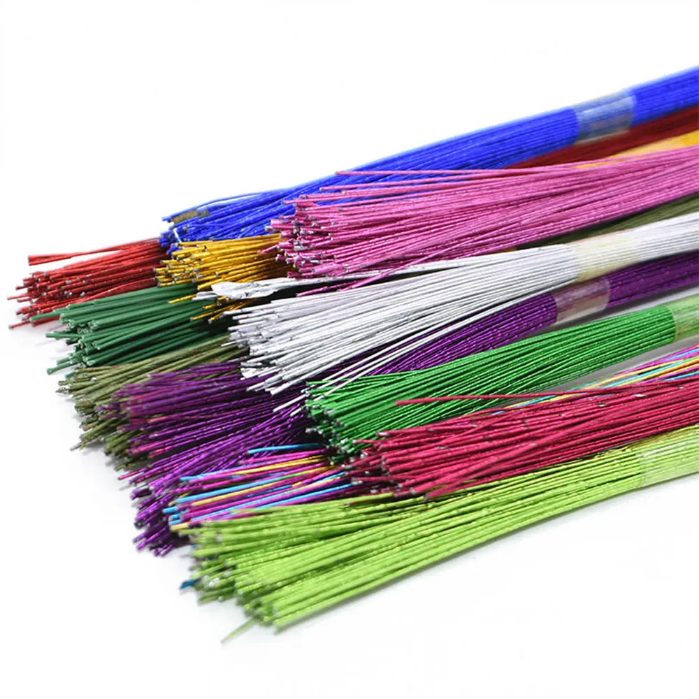 40Pcs/lot Stocking Flower Wire #22 #26 Commonly Used Iron Wire For DIY Nylon Flower Floral Wire Ronde Flower Material Accessory