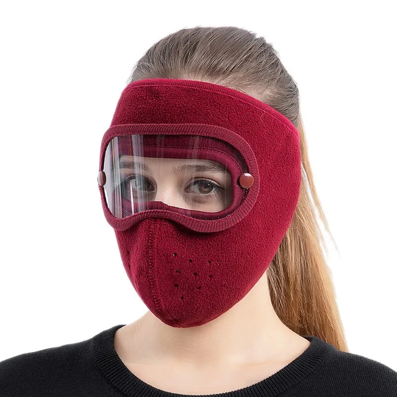 1PCS Face Mask Autumn Winter Fashion Fleece Outdoor Riding Windproof Warm Cold Resistant High-definition Goggles Anti Fog Masks