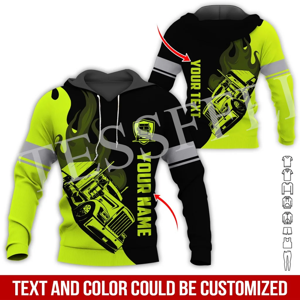 Nome Personalizzato Cosplay Tow Truck Driver Trucker Worker Retro Tuta 3Dprint Harajuku Casual Pullover Jacket Felpe Vintage X16