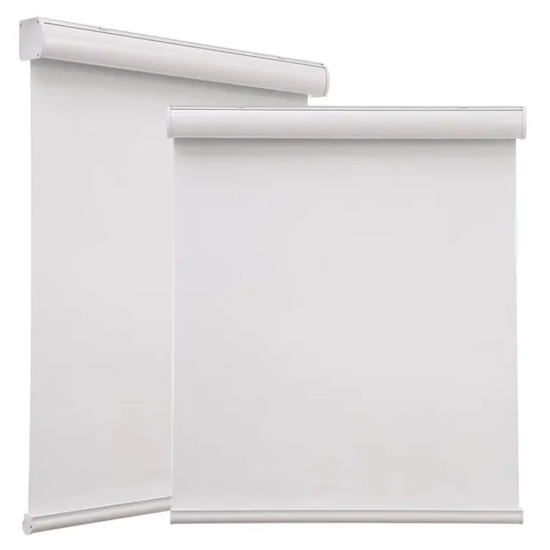 สไตล์ไร้สายที่กําหนดเอง 100% Blakout แสงแดดดึงขึ้นและลงได้อย่างราบรื่นผ้าม่านม้วนแบบแมนนวลสําหรับหน้าต่าง 1