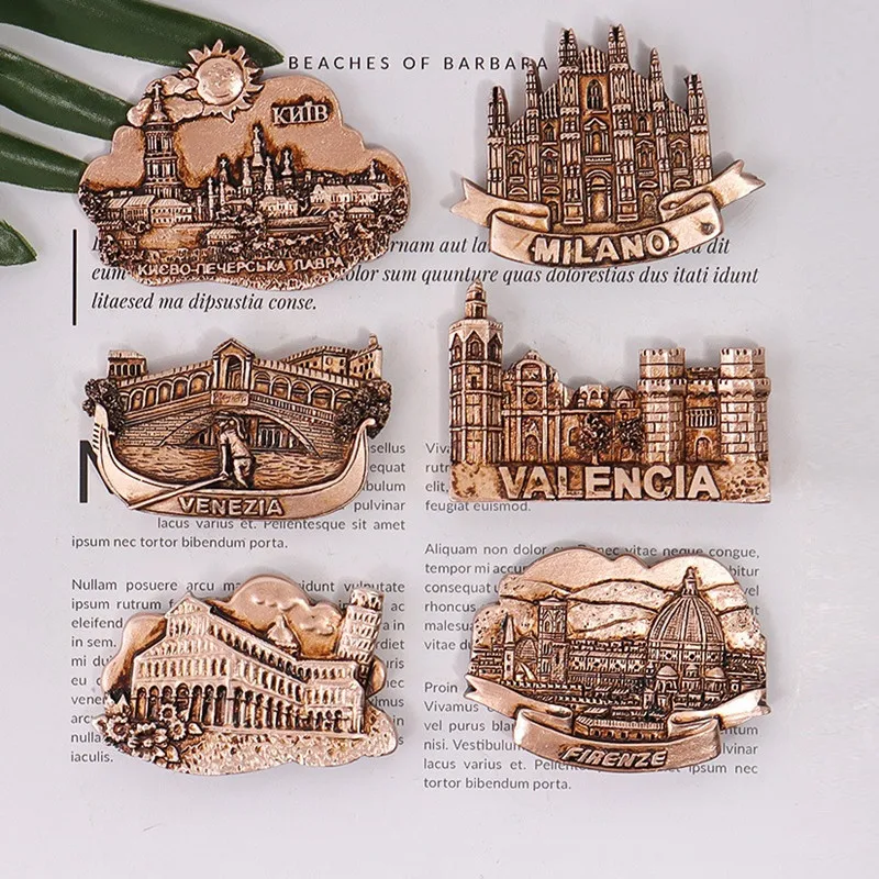 

World Country Magnetic Fridge Magnets Italy Miland Venezia Tourist Souvenir Resin Vintage Magnets for Refrigerator Decoration