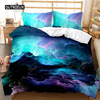 Set copripiumino 3D Galaxy singolo doppio/Queen 2 pezzi/3 pezzi/4 pezzi Set biancheria da letto universo spazio esterno biancheria da letto a tema 2 1