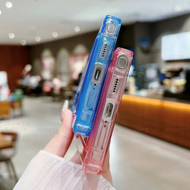 Luxury Silicone Wallet Phone Case with Clear TPU Cover