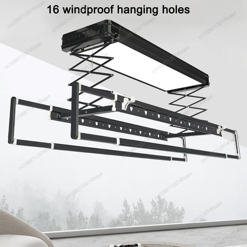 Home Balcony Electric Lifting Lighting Intelligent Clothes Drying Rack Foldable And Retractable Aluminum Clothes Drying Rack 2