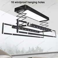 Home Balcony Electric Lifting Lighting Intelligent Clothes Drying Rack Foldable And Retractable Aluminum Clothes Drying Rack 2
