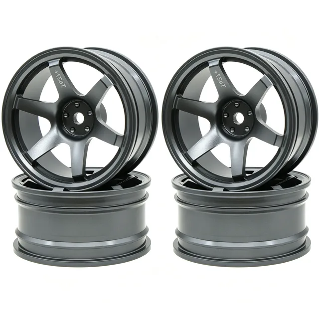 TxxRcss 1/10 RC Drift Tires And Aluminum Wheels Rims Rally Racing Tyres 12mm Hex for 1:10 Scale On Road Touring Street Car Tamiy 2