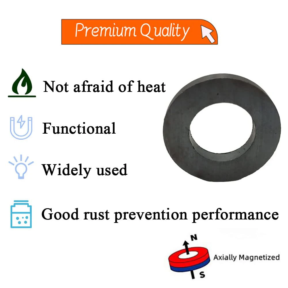 20/40Pcs Ferrite Ring Magnet with Holes 1.26In(32mm) Dia Ceramic Refrigerator Fridge, Science Projects, Crafts Around The Office image 4