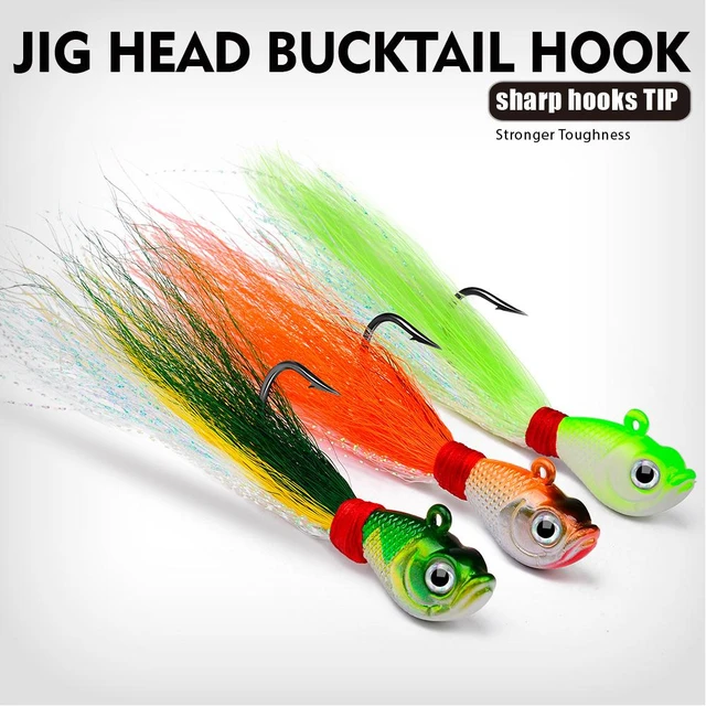 5pcs Jig Head Kits Lifelike Saltwater Freshwater Bucktail Jig Heads Fishing  Lure Baits Kit For Bass Striper Bluefish Pike Trout - AliExpress