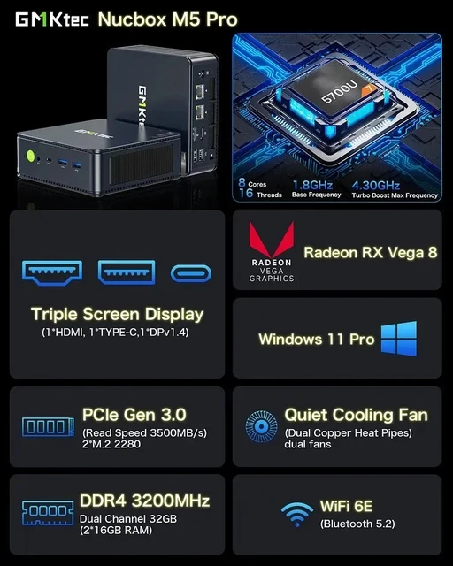 美品】ミニpc AMD Ryzen 7 5700U Windows11 pro