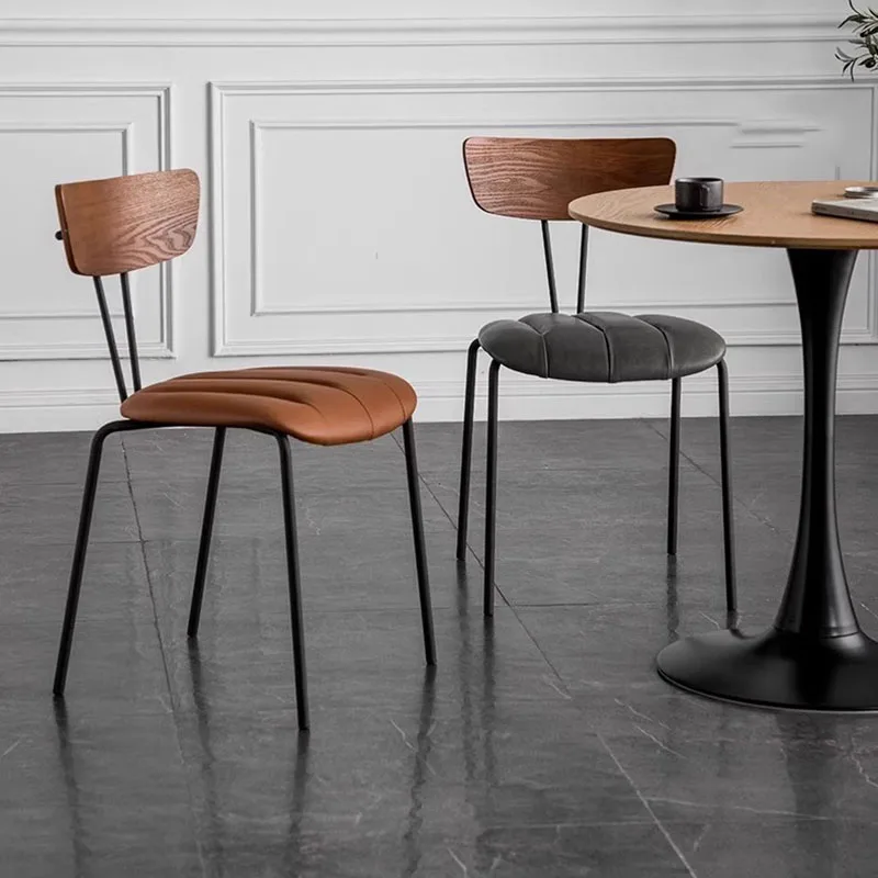 

Minimalist Vintage Dining Chairs Italian Design Space Saving Metal Dining Chairs European Luxury Sillas Living Room Furniture