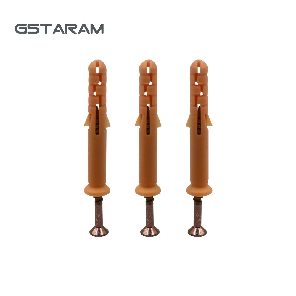 Small Yellow Croaker Wall Anchors Plugs Standard Fasteners Nylon Self-Tapping Plastic Tube Expansion Screw Bolt