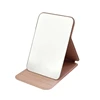 Woman MINI Folding Makeup Mirror High-quality Portable Pocket Makeup Mirror Single-side Creative Women Solid Color Handle Desk 2