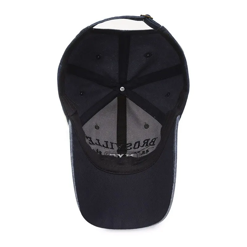 Men Baseball Cap Cotton Letter Embroidered Bent Brim Dome