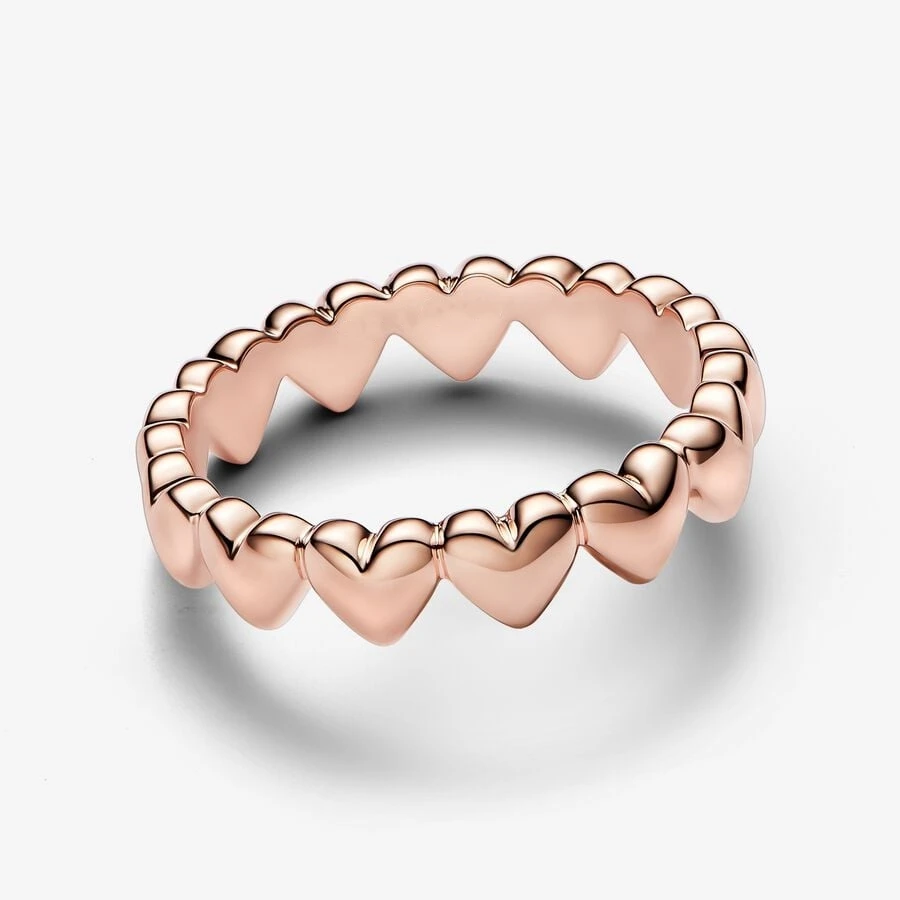 Disney Row Of Hearts Ring Fashion Sparkling Women Fit Original Pandora Compatible Fine Jewelry Gift with fashion rings fashion ring finger rings