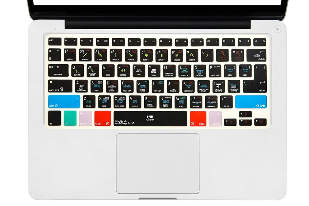 Фото Чехол для клавиатуры HRH Logic Pro X, Силиконовая накладка на клавиатуру для Macbook Air Retina 13, 15, 17 дюймов, все релизы до 2016 года, США/ЕС №2