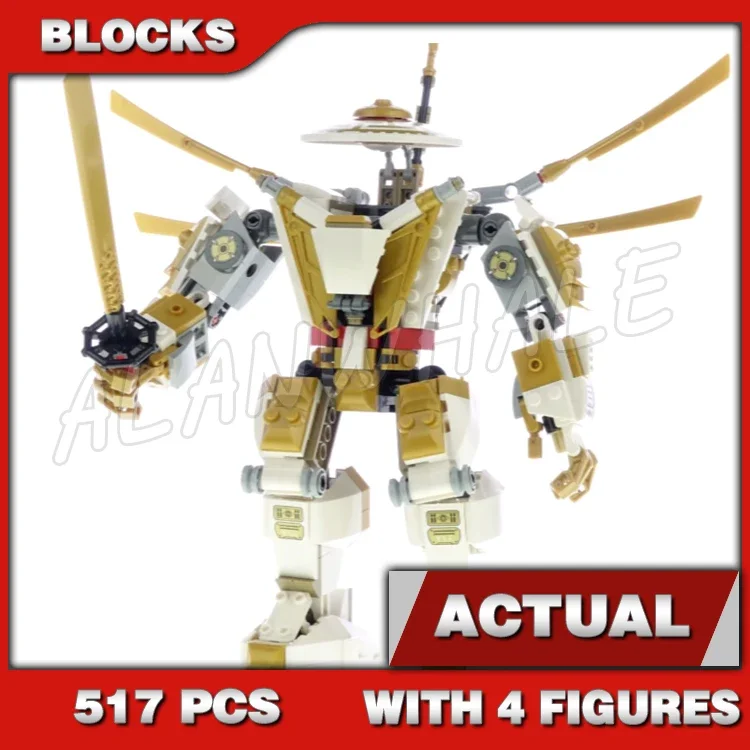 517Pcs Shinobi Legacy Golden Mech Temple Of Light Stone Army Scout 11492 Building Blocks Imposta Regali Compatibili Con Il Modello