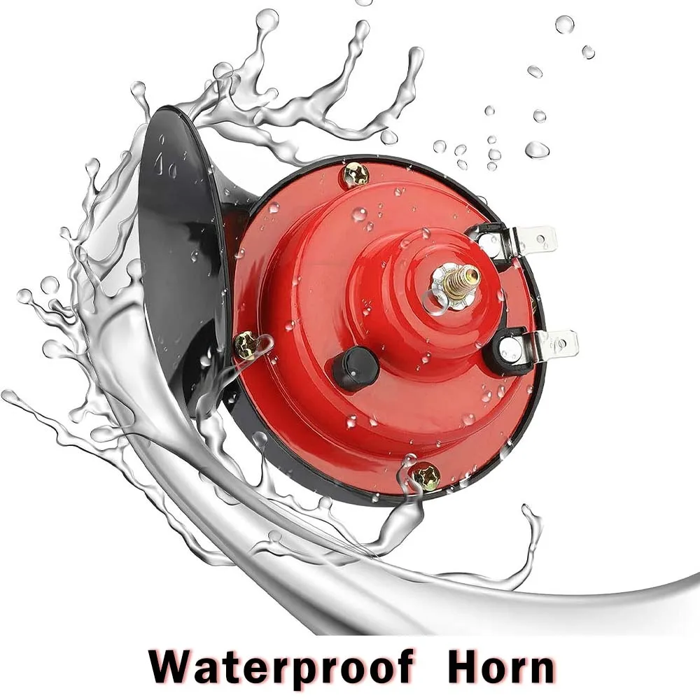 Train Horn Car Siren Horn Motorcycle Horn Waterproof Horn Car Air Horn 12V Super Loud Train Horns 100DB Waterproof Automotive Loudspeaker Universal Car Motorcycle Truck Boat Electric Sound Signal