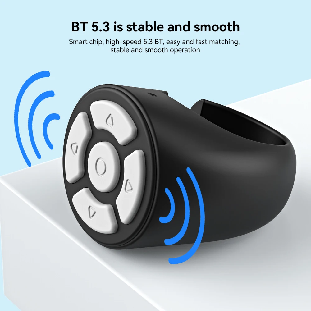 Bluetooth 5.3 Fingertip Controller and Selfie Stick with Auto Scrolling