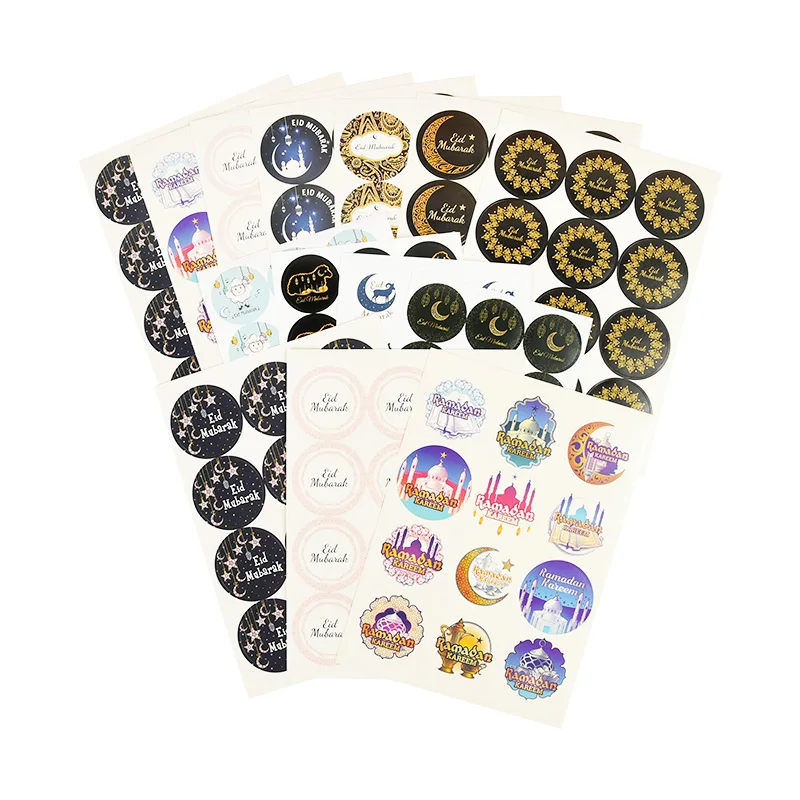 

5/10Sheets Eid Mubarak Sticker Ramadan Mubarak Decoration Islam Muslim Festival Favor Gift Label Seal Celebration Party Supplies