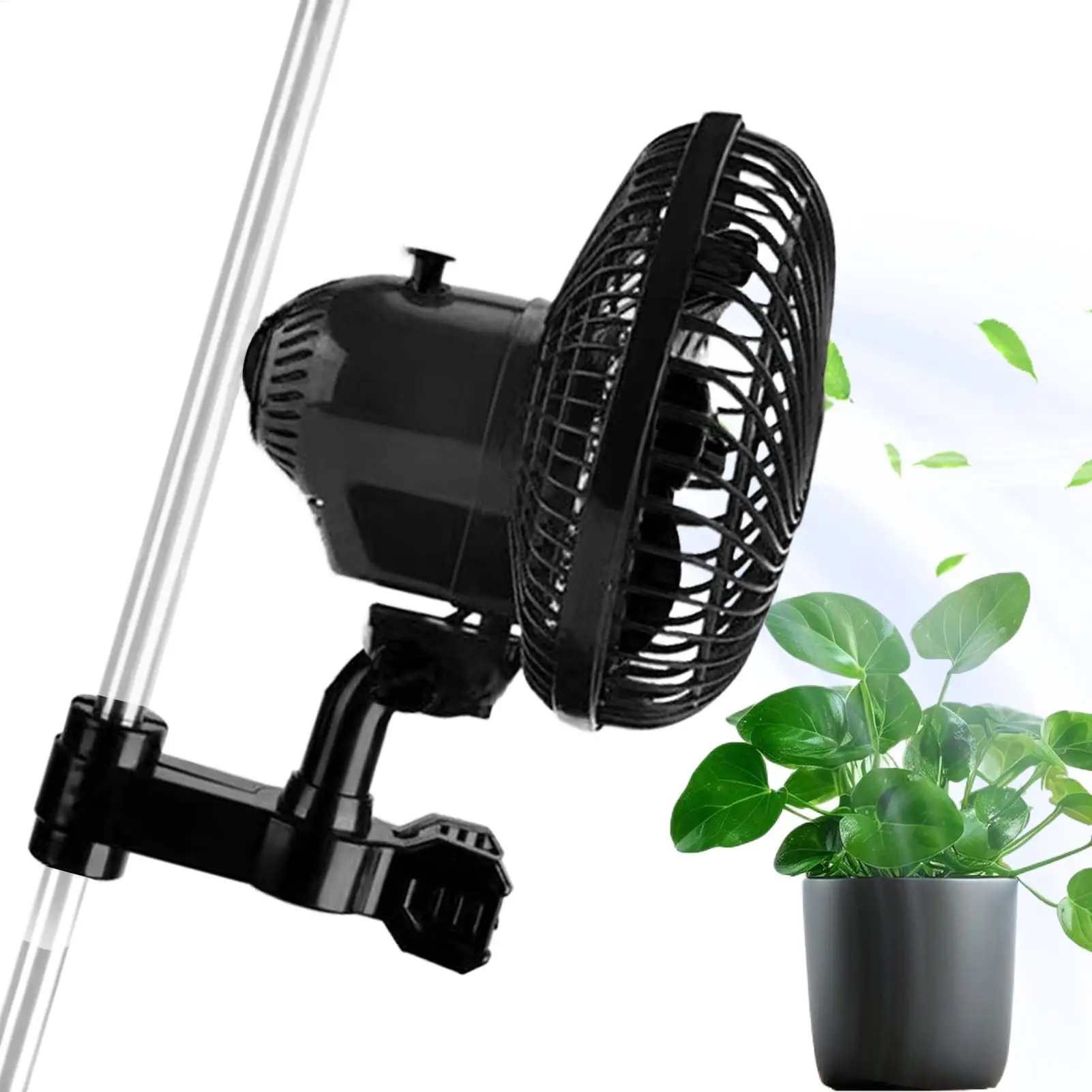 Swivelling Grow Tent Clip Fan Quiet Oscillating Ventilation for Hydroponics Circulation Cooling Greenhouses