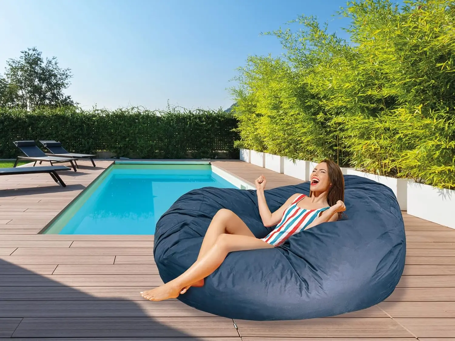Outdoor/Indoor Bean Bag 7ft, Water-Repellent and Fading-Resistant, Comfortable Sack Chair for Patio, Backyard, Frontyard