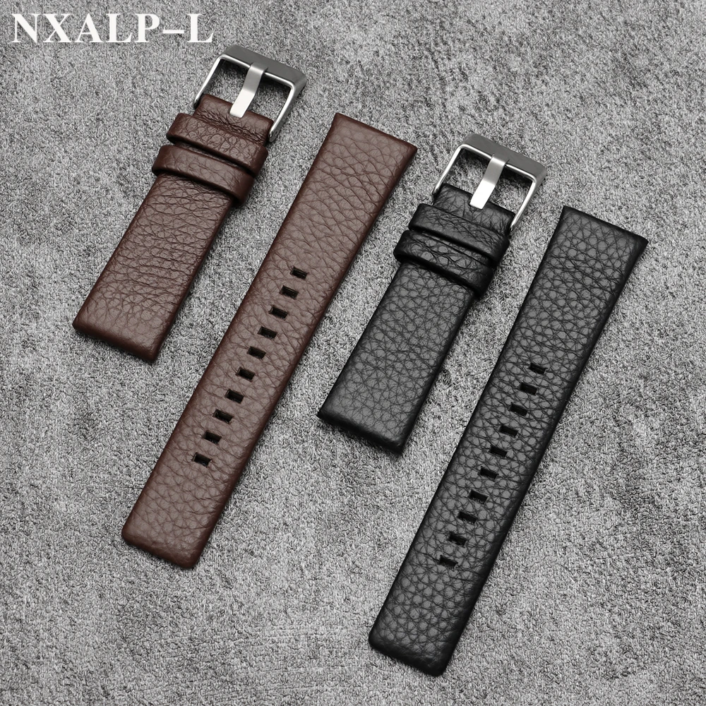 Premium Litchi Pattern Leather Watch Band - Cowhide Strap in Multiple Sizes