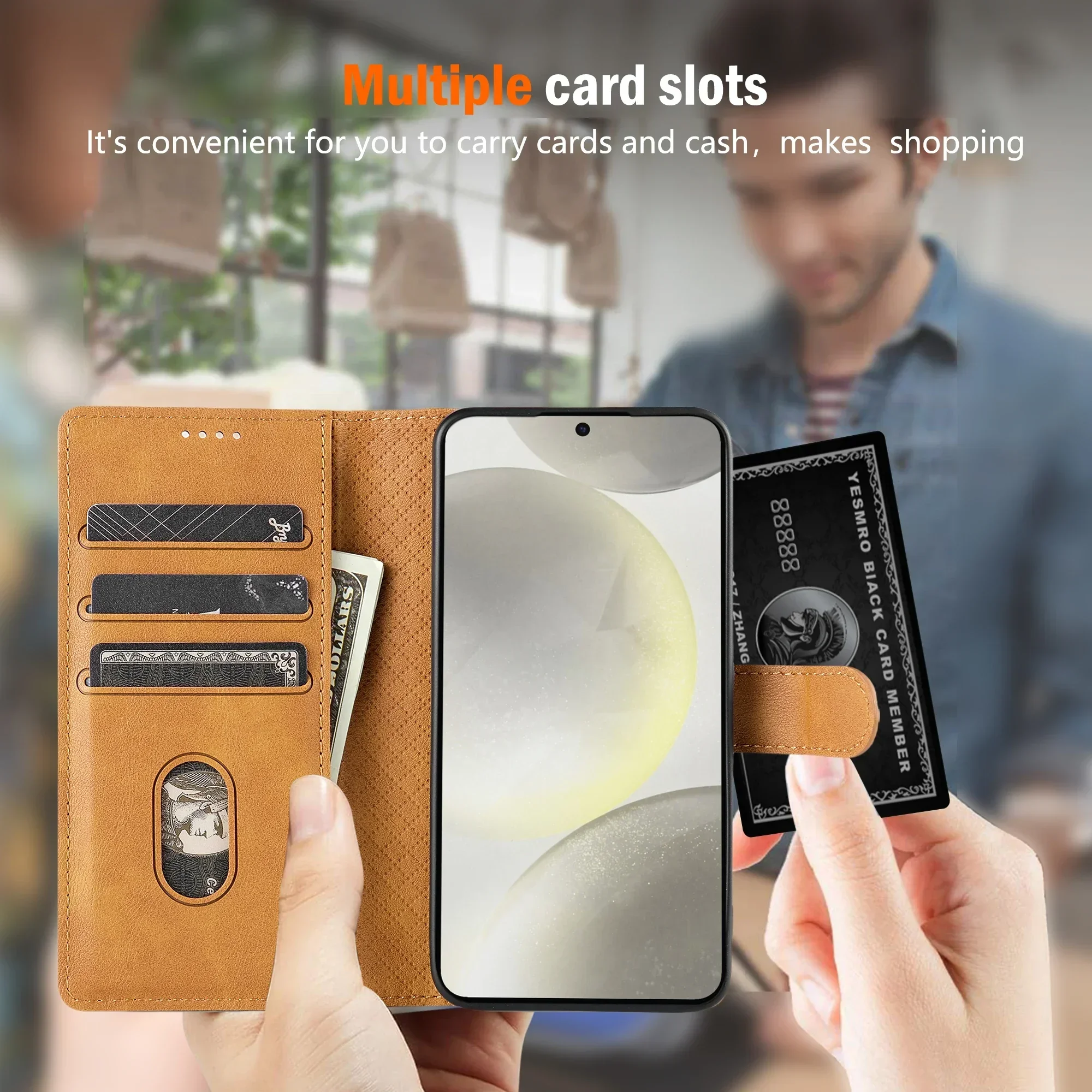 Leather Flip Phone Case with Card Wallet Cover