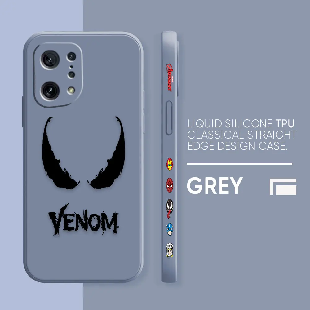 thumbnail image 1 of Funda para OPPO FIND X6 X3 REALME X7 X50 RENO 2 4Z 4 6 Lite 5Z 5F 4G 5G PRO Funda de silicona líquida Marvel Comics Venom, 1 of 5