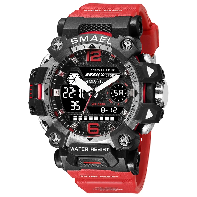 SMAEL Dual Display Men Watches Waterproof Sports Watch Military Man